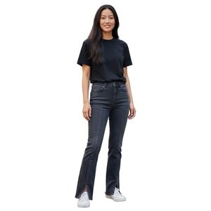 Good American Women Good Boy Twisted Slit Jeans Black‎ Size 8/29